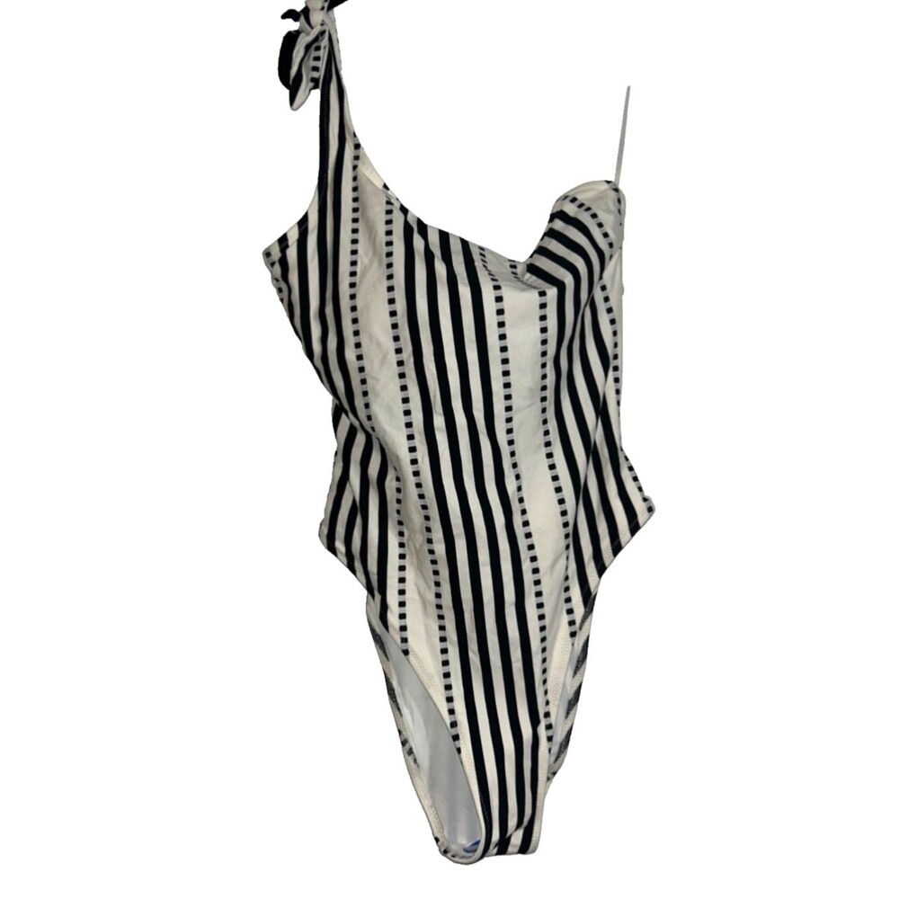 Lemlem Women's NWOT One Shoulder Sriped One Piece Swimsuit size M